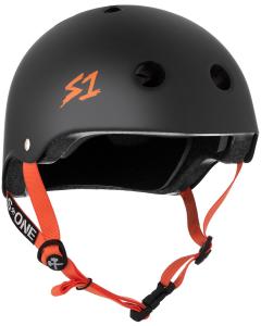 Helma S_ONE HELMET LIFER BLACK MATTE ORANGE STRAPS - XL