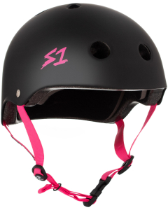 S-ONE HELMET LIFER BLACK MATTE PINK STRAPS - Taille - S